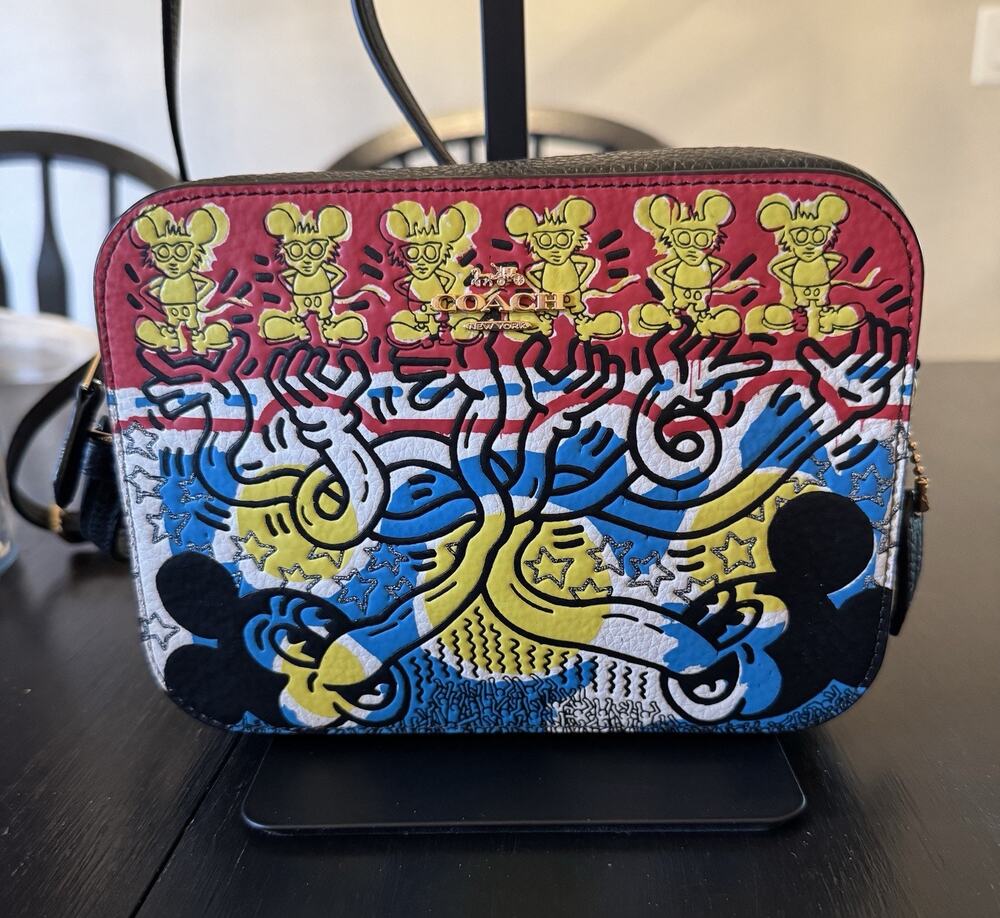 NWOT Coach Disney Mickey Mouse X Keith Herring Mini Camera Bag